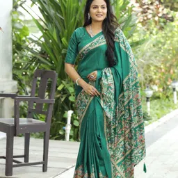 ZIBLON Printed Pure Silk Mysore Silk Saree-image-21