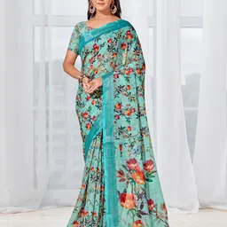 Anouk Rustic Floral Printed Zari Saree-image-20