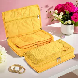Kuber Industries Yellow 2 Pieces Self Design 7 Compartments Jewellery Organiser-image-63