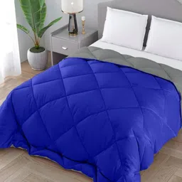 CHICERY Navy Blue & Grey Geometric Microfibre AC Room 200 GSM Double Bed Comforter-image-94