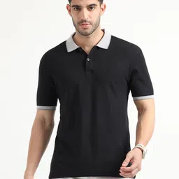 ECOLINE Clothing Men Polo Collar Bio Finish Applique T-shirt-image-69