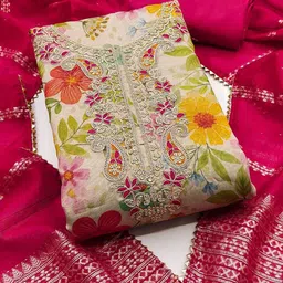 KALINI Embroidered Pure Cotton Unstitched Dress Material-image-93