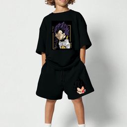 MODARUE Boys Anime Printed Round Neck T-shirt With Shorts-image-42