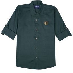 CHARCHIT Boys Comfort Cutaway Collar Solid Cotton Casual Shirt-picture-2