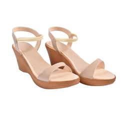 saanvishubh Women Beige Wedge Heels-23