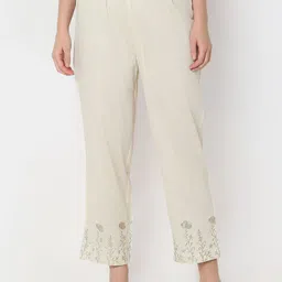 Ethnicity Women Embroidered Straight Fit Parallel Trousers-image-98
