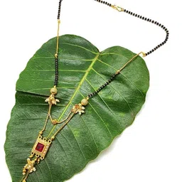 SONI DESIGNS Gold-Plated Brass Artificial Stones & Beads Mangalsutra-picture-28