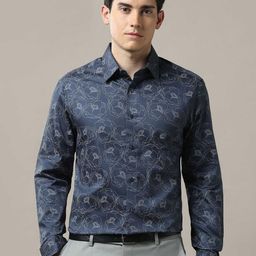 Arrow Men Classic Tailored Fit Spread Collar Abstract Printed Cotton Formal Shirt-image-12
