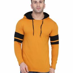 Blisstone Men Cotton Colourblocked Hooded Slim Fit T-shirt-image-53