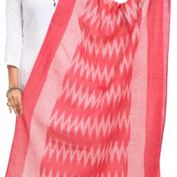 Cotton Blend Woven Pink Women Dupatta-image-4