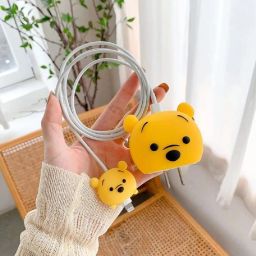 RUPELIK 20W/18W iPhone USB-C Power Adapter Charger Case Cover Cartoon 3D Design (Pooh) Cable Protector-image-58