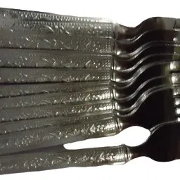 Stainless Steel 12 Pieces Dinner Fork Set for Home/Kitchen Steel Roast Fork, Baby Fork, Dessert Fork, Salad Fork, Dinner Fork, Serving Fork, Fruit Fork Set (Pack of 12) Stainless Steel Dinner Fork Set-13