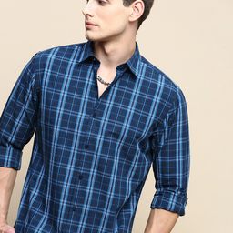 INVICTUS Sport Slim Fit Tartan Checks Opaque Casual Shirt-image-58