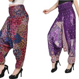 Printed Pure Crepe Women Harem Pants-image-81