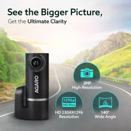 agaro Alpha Car Dash Camera, Dashboard Recorder, 3MP, 140 Degree Wide Angle, In-car Camera System image 3