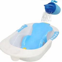 Baby Bather Set- Bath Tub with Toddler Sling Seat and Shampoo Mug-10