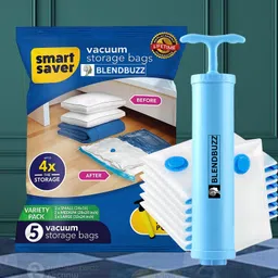 blend buzz Heavy Duty Vacuum 187 Seal Bags With Pump Moisture Proof Travel Storage Vacuum Bags-picture-26