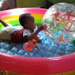 Sunset (IND*79) Glow Pool in (1.14x0.25 m) With Free Pump Inflatable Swimming Pool-image-0
