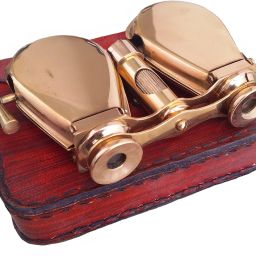 Shoptreed Vintage Brass Folding Binoculars/Opera Glasses/Spyglass with Leather Case Binoculars-image-87