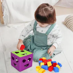 primefair Shape sorter Cube Geometric Smart Activity Fun and Learning Blocks Best Gift Toy image 3