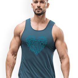 3Colors Printed Dry-Fit Sleeveless Gym Vest VEST-NCUT-ROBOT HEART-AF BLUE_M-image-91