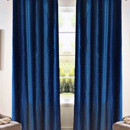 Kanodia Poly Fab Navy Blue 2 Pieces Room Darkening Long Door Curtain-image-89