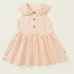 LULU & SKY Girl Polka Dot Print Peter Pan Collar Fit & Flare Dress-picture-5