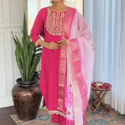 KALINI Women Embroidered Regular Kurta Set-picture-31
