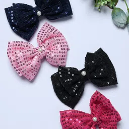FUNKRAFTS Girls Set of 4 Embellished Alligator Hair Clip-15
