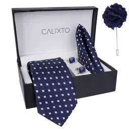 CALIXTO Men Necktie Tie With Pocket Square & Lapel Pin & Cufflinks Accessory Gift Set-picture-56