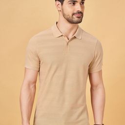 BYFORD by Pantaloons Men Striped Polo Collar Cotton Slim Fit T-Shirt-image-75