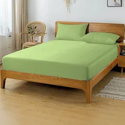 HIDECOR Green 210 TC King Bedsheet with 2 Pillow Covers-picture-35