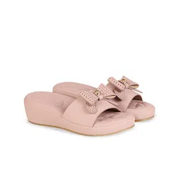 Commander Shoes Women Embellished Open Toe Flats with Bows-40