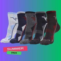 MJE Men Pack Of 5 Patterned Ankle Length Socks-37