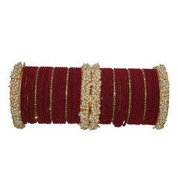 Chura king Set Of 58 Gold-Plated Beaded Bangles-image-77
