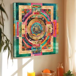 Art Street Green & Pink Single Piece Canvas Abstract Printed Wall Art-picture-0