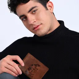 Sassora Men Textured Leather Two Fold Wallet-15