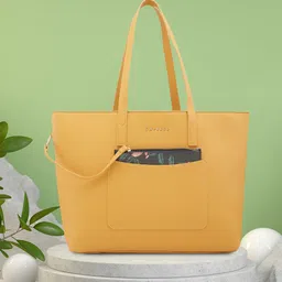 Caprese PU Structured Tote Bag Buckle Detail-3