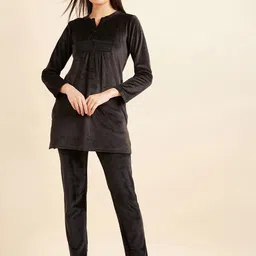 Sweet Dreams Women V-Neck Kurti & Pyjamas Night suit-image-14