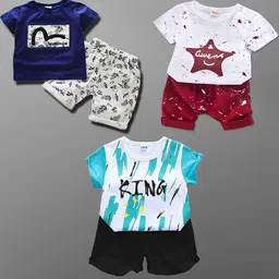 Lofn Unisex Kids Printed T-shirt with Shorts-25
