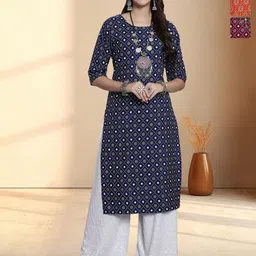 HERE&NOW Women Pack of 3 Ethnic Motifs Printed Kurta-27