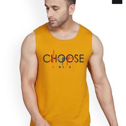 SLOWLORIS Pack Of 2 Printed Cotton Gym Vests VSL26 CMB(CHS MUSTARD)(ADV BLACK)-picture-9