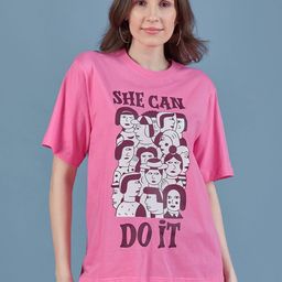 DressBerry Women Graphic Printed Round Neck Cotton Relaxed Fit T-shirt-image-115