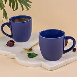 Storepedia Blue Solid Ceramic Matte Cups Set of Cups and Mugs-25