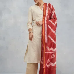 Fabindia Shibori Printed Cotton Silk Dupatta with Zari-49