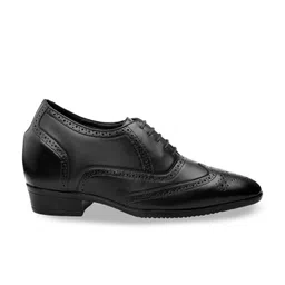 Bxxy Men Hidden Elevator Height Increasing Faux Leather Formal Full Brogue Lace-up Shoes-39