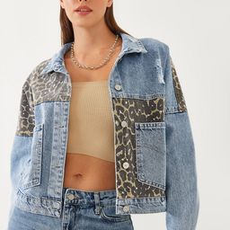 BIANCO LUCCI Women Washed Checked Crop Denim Jacket-image-68