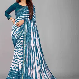 limtd Printed Pure Georgette Block Print Saree-picture-5
