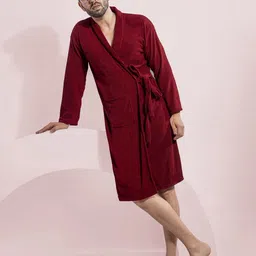 LacyLook Men Pure Cotton Double Terry Bath Robe-picture-46