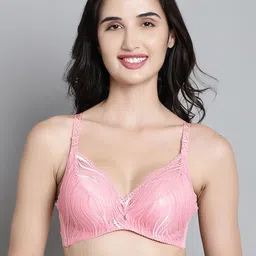 MAKCLAN Women Plunge Medium Coverage Underwired Lightly Padded Lace Bra-image-81